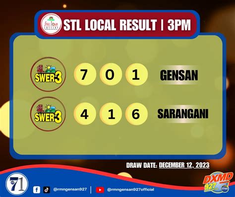 stl gensan result|STL Swer3 .